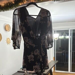 Floral Black Sheer Romper
